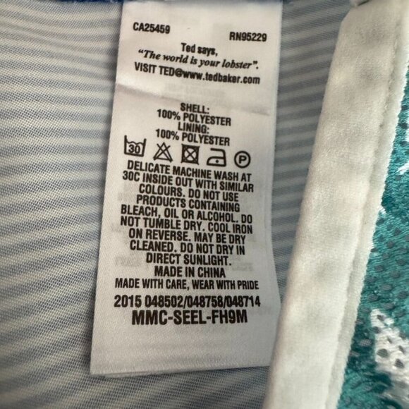 Ted Baker Blue White Strip Lobster Logo Snap Front Swim Shorts Size 2XL / 6 - Picture 16 of 16